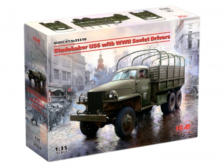 35510 Studebaker US6 с советскими водителями II МВ ICM 35510 Studebaker US6 с советскими водителями II МВ ICM