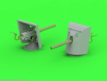 SM-350-111 Немецкое орудие 8,8 см / 35 (3,46 дюйма) SK L / 35 - использовалось в начале 1900-х (например, Шлецвиг-Гольштейн 1908 г.) - (смола, полиэтилен и точеные детали) - (4 шт.)