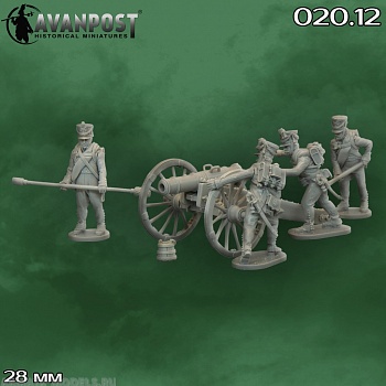 020.12АП Русская артиллерия: 1/2-пудовый единорог с расчётом (1805-1812)