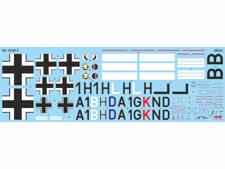 48261 Германский бомбардировщик He-111 H-3 ICM
