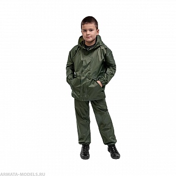 Костюм ветровлагозащитный Походный, цв.зеленый, рост 140 (T-KS-VVZ-140-002) Helios