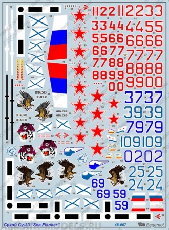 48007 Декаль Сухой Су-33