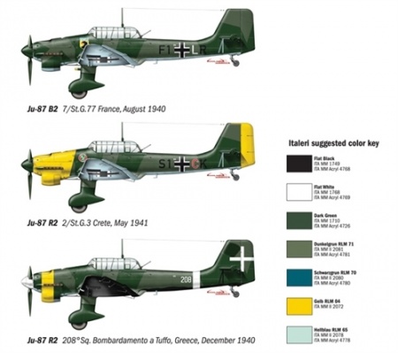 1292ИТ Самолет Ju-87 B2/R2 Stuka Italeri