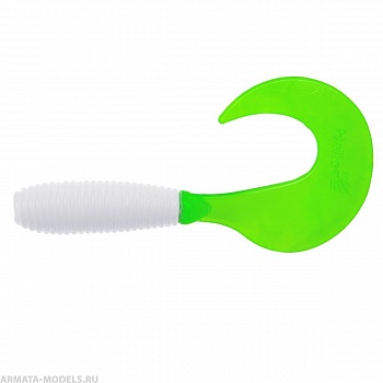 Твистер Credo 3,35"/8,5 см White & Green 7шт. (HS-11-016) Helios