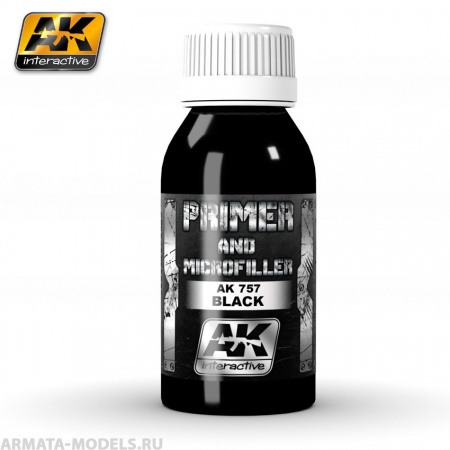 AK757 Черная грунтовка BLACK PRIMER AND MICROFILLER 100 ml