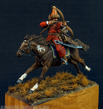 CHM-54243(M). Конный башкир - Северный Амур, Россия 1806-14 гг. 54 мм. Материал - белый металл.