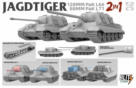 8008T Jagdtiger 128MM PaK L66/88MM PaK L71 (2in1) Takom