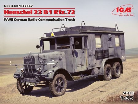 35467 Henschel 33 D1 Kfz.72, немецкая машина связи, 2МВ ICM