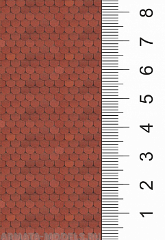 040tkb019 Текстура красной черепицы для макетов. Лист А4.