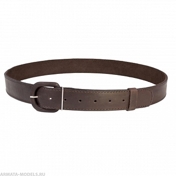 Ремень брючный кожаный с обтянутой пряжкой №3 коричневый (HS-Р-7№3) Helios