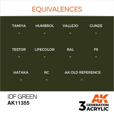 AK11355 Краска акриловая 3Gen IDF Green