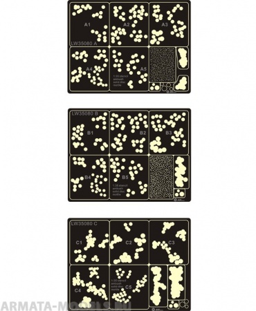 LW35080 Spraying Stencil WWII German Camouflage solid Disc Pattern