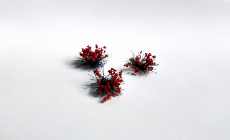 ksc02 Кочки травы с красными цветами, 15шт./12мм