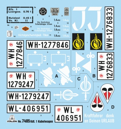 7405ИТ Автомобиль Kdf. 1 Typ 82 K?belwagen Italeri