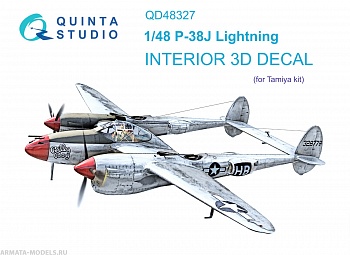 QD48327 3D Декаль интерьера кабины P-38J (Tamiya)