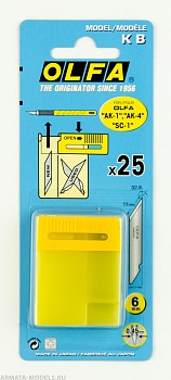 Лезвие OLFA перовое для AK-1, 11х6х0,45мм, 25шт Лезвие OLFA перовое для AK-1, 11х6х0,45мм, 25шт