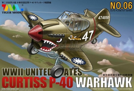 106 Cute  U.S P-40 Warhawk Fighter Tiger Model