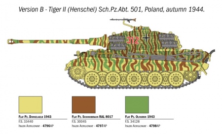15765ИТ ТАНК Sd. Kfz.182 TIGER II Italeri