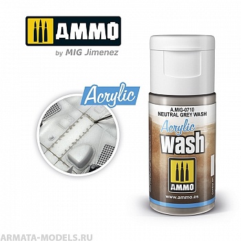 AMIG0710 Смывка акриловая ACRYLIC WASH Neutral Grey Wash