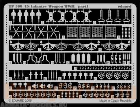 BIG3542 Фототравление US Army WWII Weapon Accessories set