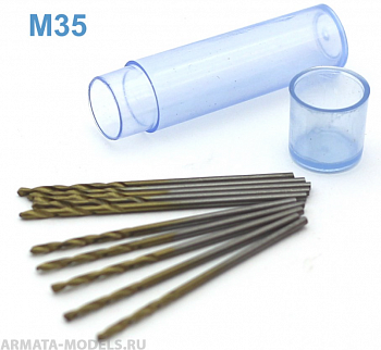 42671J Мини-сверло, HSS M35, титановое покрытие, d 1,2 мм, 10 шт.