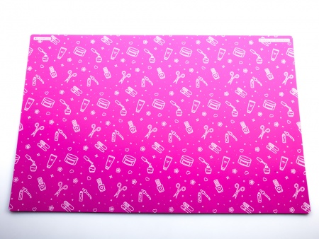 100132RK Коврик для резки А3, 3 слоя, розовый, маникюр