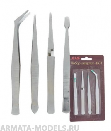 4104J Набор пинцетов, 4 шт.