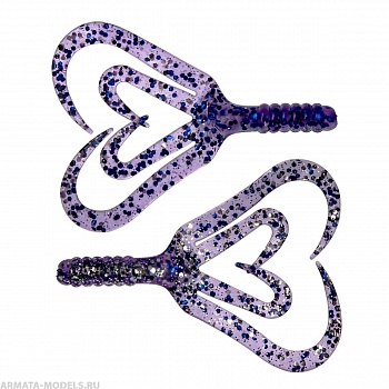 Твистер Credo Four Tail 3,35"/8,5 см Silver Sparkles & Fio 10шт. (HS-20-036) Helios