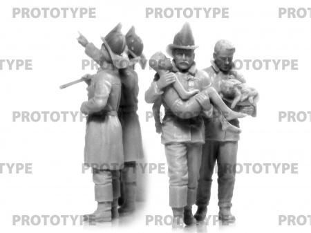 35622 Фигуры, Экипаж американской пожарной машины (1910-е г.) ICM