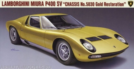 20319 Автомобиль LAMBORGHINI MIURA P400 SV CHASSIS No.5030 Gold Restoration (HASEGAWA) 1/24 Hasegawa