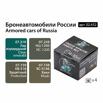 02.432JIM Набор спиртовых красок Jim Scale 'Бронеавтомобили России'