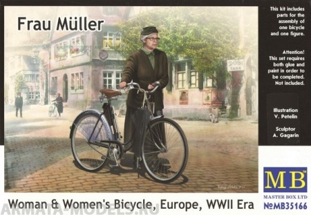 Набор фигурок MB35166 Фрау Мюллер. Женщина и женский велосипед, Европа, период Второй мировой войны Master Box (MB)
