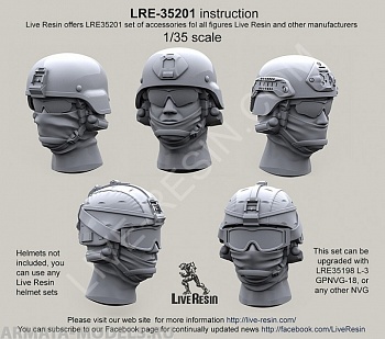LRE35201 Набор голов с маской и гарнитурой для шлема MICH LRE35201 Набор голов с маской и гарнитурой для шлема MICH