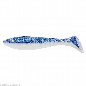 Виброхвост Slash 2,64"/6,7 см Blue Sparkles & White 10шт. (HS-19-026) Helios