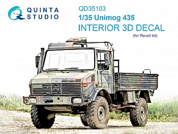 QD35103 3D Декаль интерьера кабины Unimog 435 (Revell)