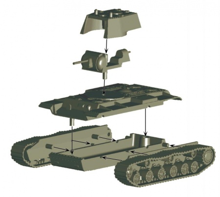 6190 Советский тяжёлый танк КВ-1 обр. 1941г. с пушкой Ф-32 Звезда