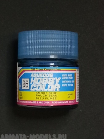 H096 лак глянцевый прозрачный-голубой 10мл  SMOKE BLUE