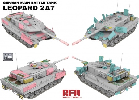 RM-5108 Танк GERMAN LEOPARD 2A7 MAIN BATTLE TANK Rye Field Model (RFM)