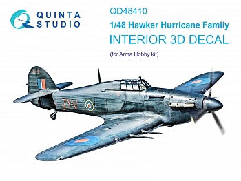 QD48410 3D Декаль интерьера кабины семейства Hurricane (Arma Hobby)