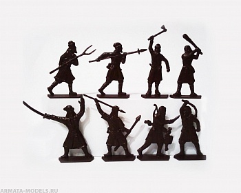 WAB003Brown Набор фигур Крестьяне (коричневый)