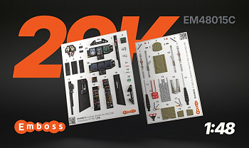 EM48015C Комбо набор Миг-29К для модели Hobbyboss 81786 1:48 (3D декаль)