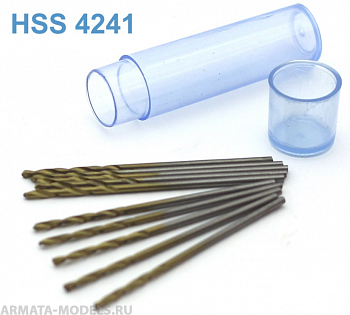 42571J Мини-сверло, HSS 6542 (M2), титановое покрытие, d 1,2 мм, 10 шт.