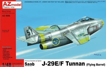 AZ4866 SAAB J-29F Tunnan AZmodel Plastic kits