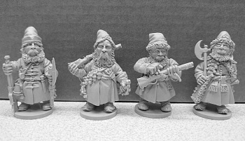 BIK-50.11. Стрельцы, 17 век. В комплекте 4 фигуры. Материал - смола.