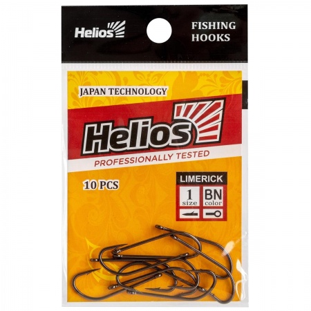 Крючок Limerick с кольцом №1 цвет BN (10шт) (HS-LIM-BN-9980-1) Helios