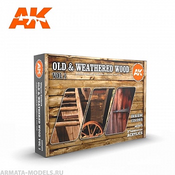AK11673 Набор красок OLD & WEATHERED WOOD VOL1