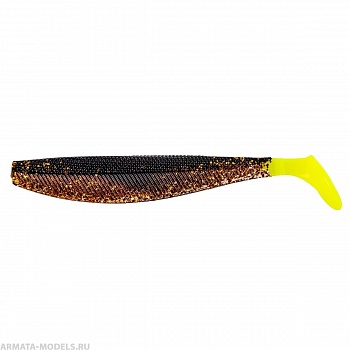 Виброхвост Trofey 5.5"/14см Black Sparkles LT 4шт. (HS-25/1-033) Helios