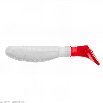 Виброхвост Chubby 3,55"/9 см White RT 5шт. (HS-4/1-003) Helios