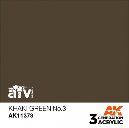 AK11373 Краска акриловая 3Gen Khaki green No.3
