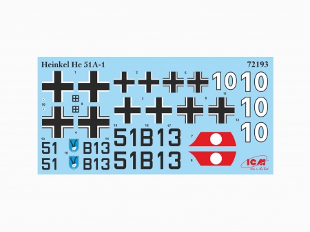 72193 Хейнкель Не-51 А-1, германский истребитель-биплан ICM 72193 Хейнкель Не-51 А-1, германский истребитель-биплан ICM